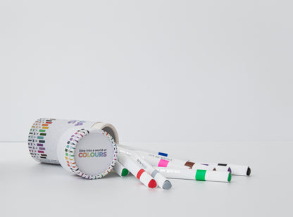 Additional set of 12 wash away markers spilled out of packaging