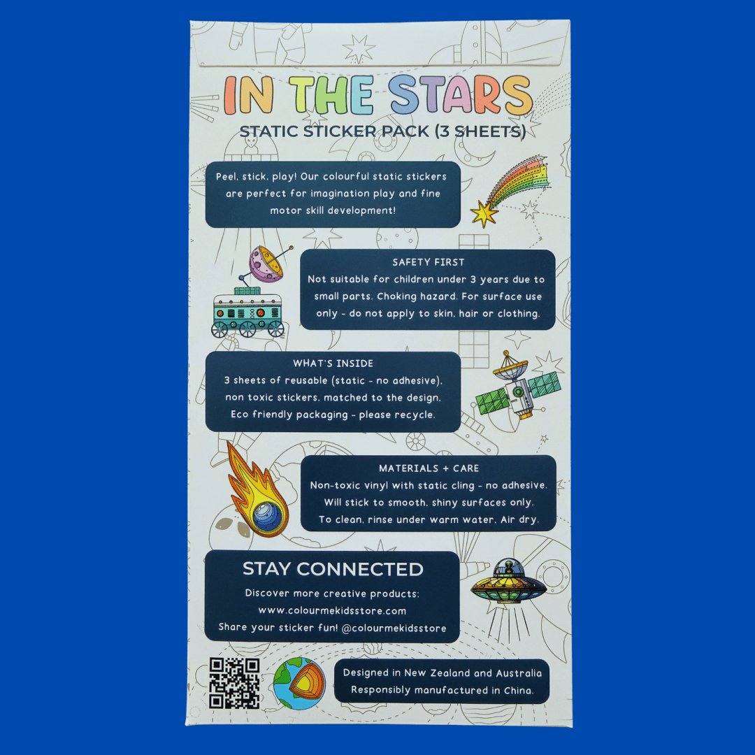 Static Cling Reusable Stickers -  - Colour Me Kids