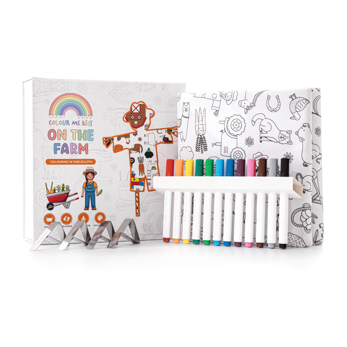 Washable, Reusable Colouring In Tablecloth Set - TCWHEELS - Colour Me Kids