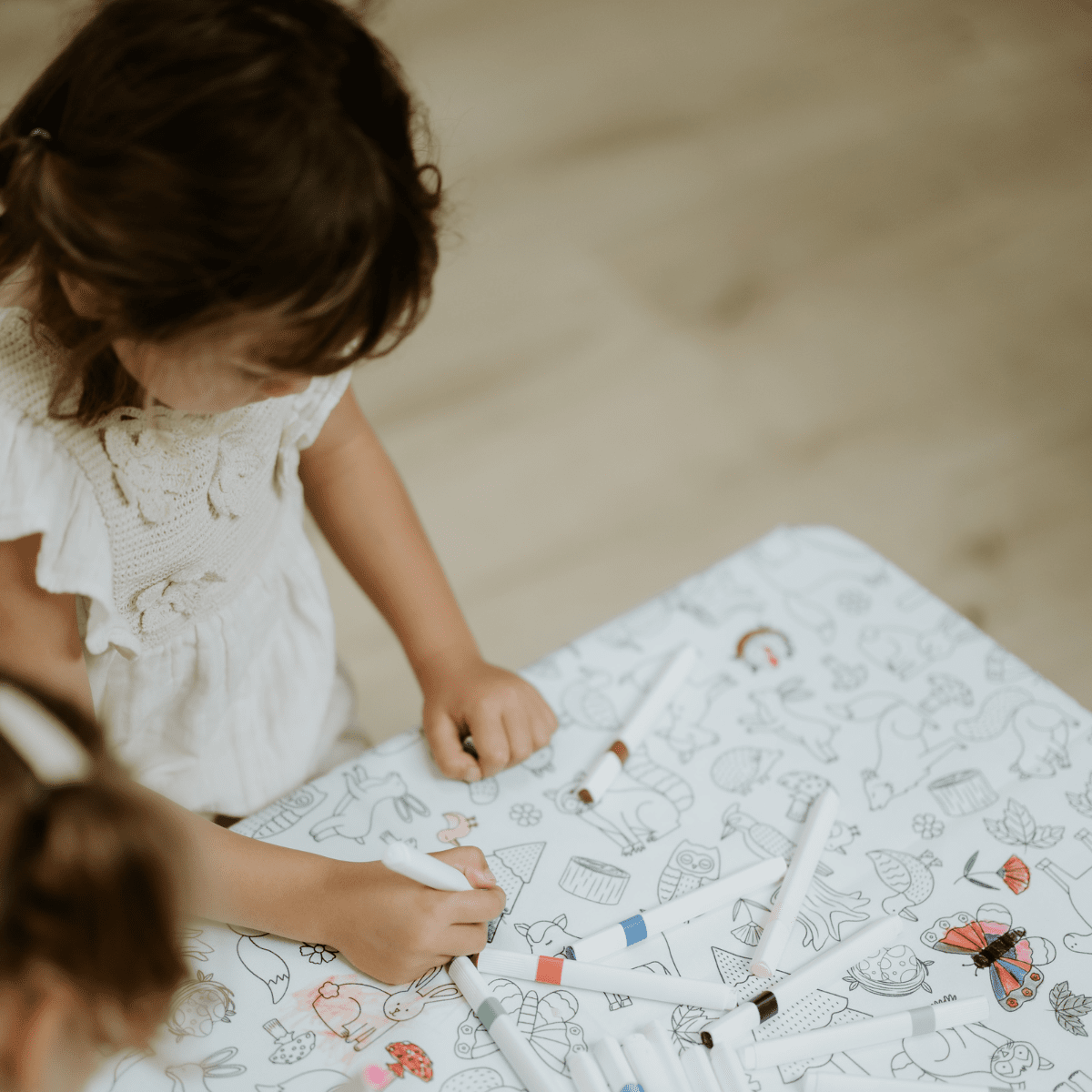 Washable, Reusable Colouring In Tablecloth Set - TCWOODLAND - Colour Me Kids