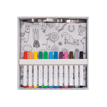 Washable, Reusable Colouring In Tablecloth Set - TCWHEELS - Colour Me Kids
