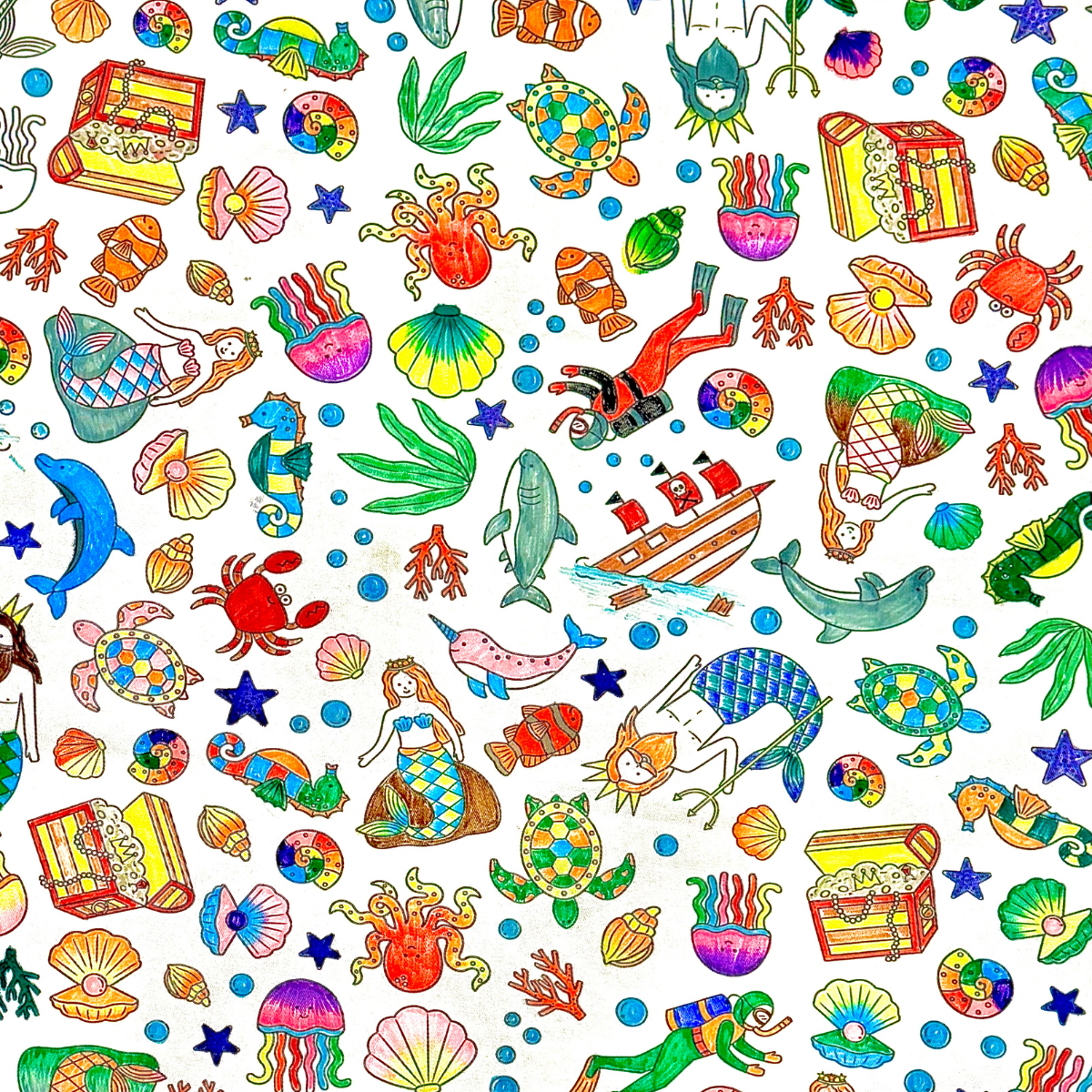 Washable, Reusable Colouring In Tablecloth Set - TCWHEELS - Colour Me Kids