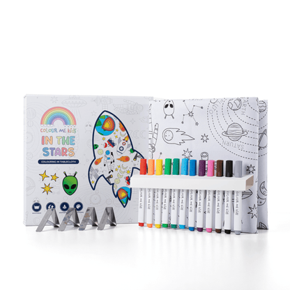 Washable, Reusable Colouring In Tablecloth Set - TCWHEELS - Colour Me Kids