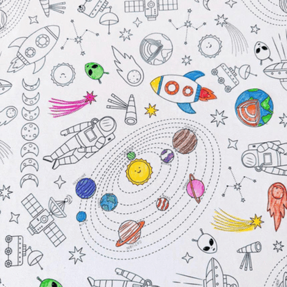 Washable, Reusable Colouring In Tablecloth Set - TCINTHESTARS - Colour Me Kids