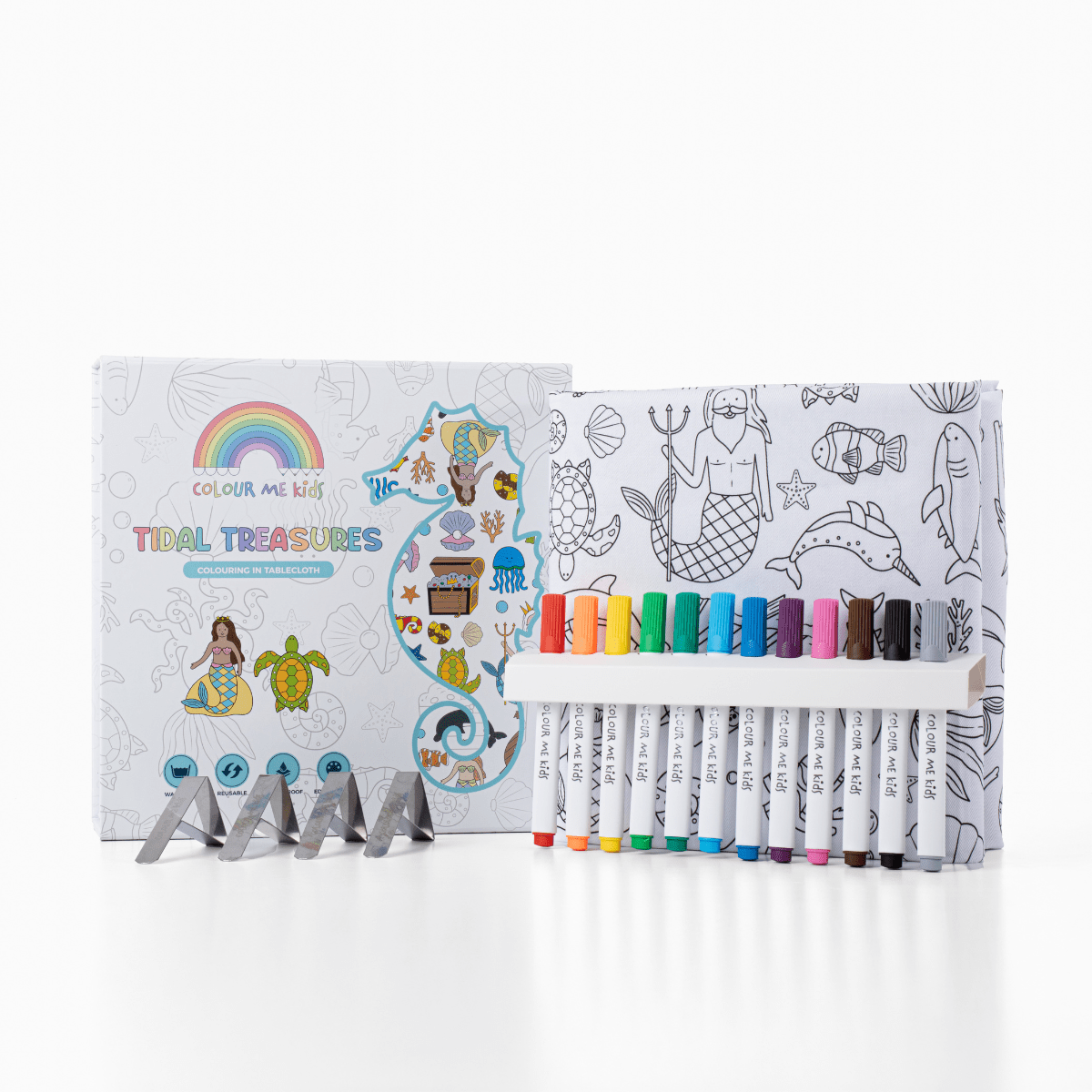 Washable, Reusable Colouring In Tablecloth Set - TCWHEELS - Colour Me Kids