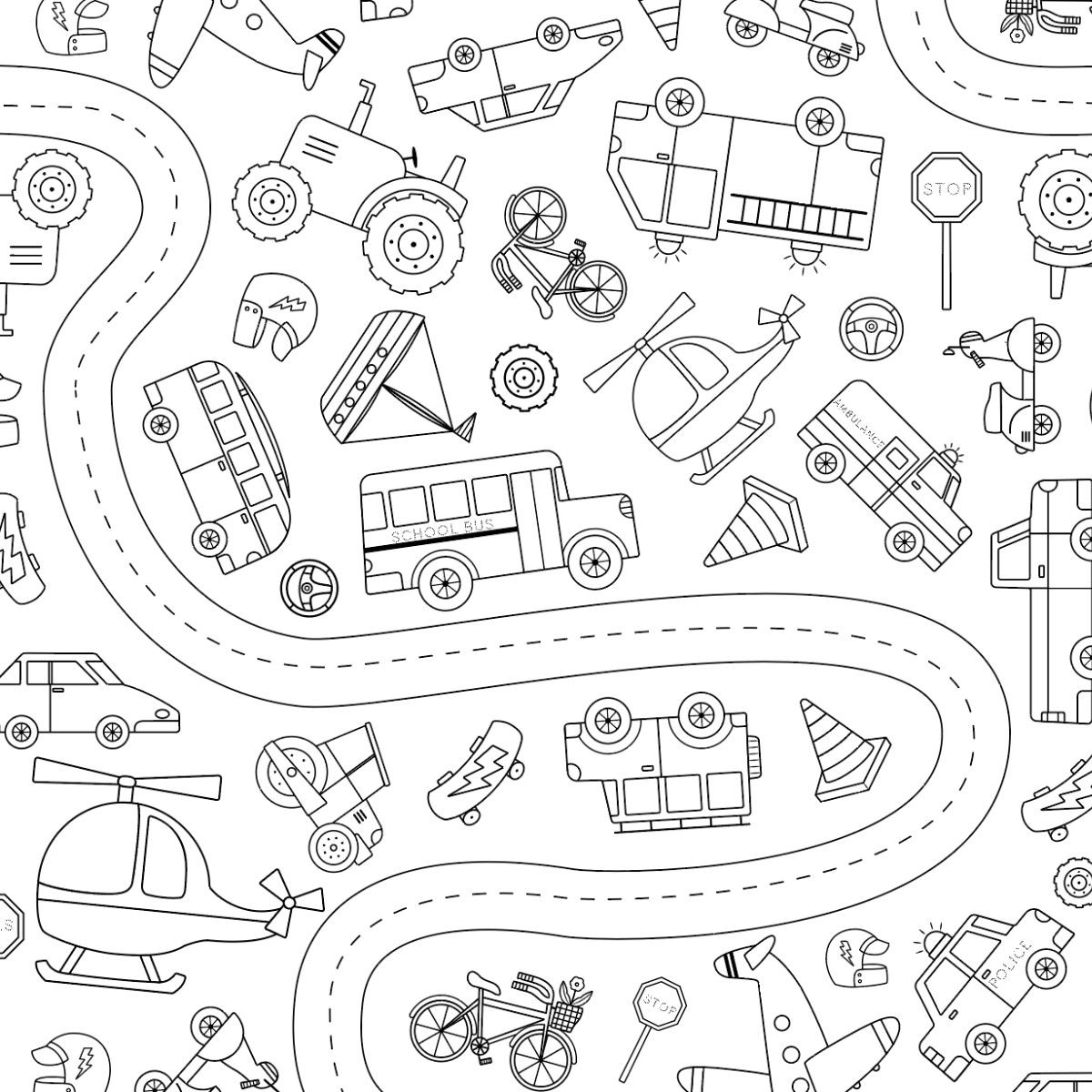 Washable, Reusable Colouring In Tablecloth Set 🖍️ - TCWHEELS🖍️ - Colour Me Kids