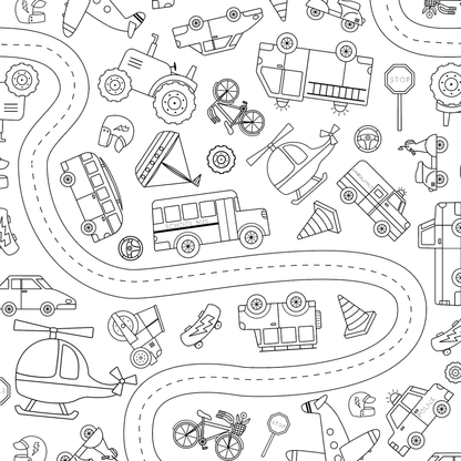 Washable, Reusable Colouring In Tablecloth Set 🖍️ - TCWHEELS🖍️ - Colour Me Kids