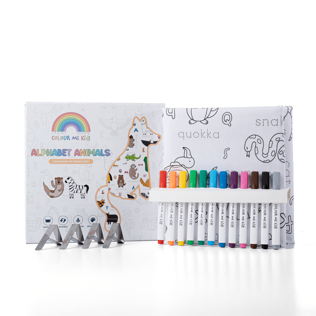 Washable, Reusable Colouring In Tablecloth Set - TCWHEELS - Colour Me Kids