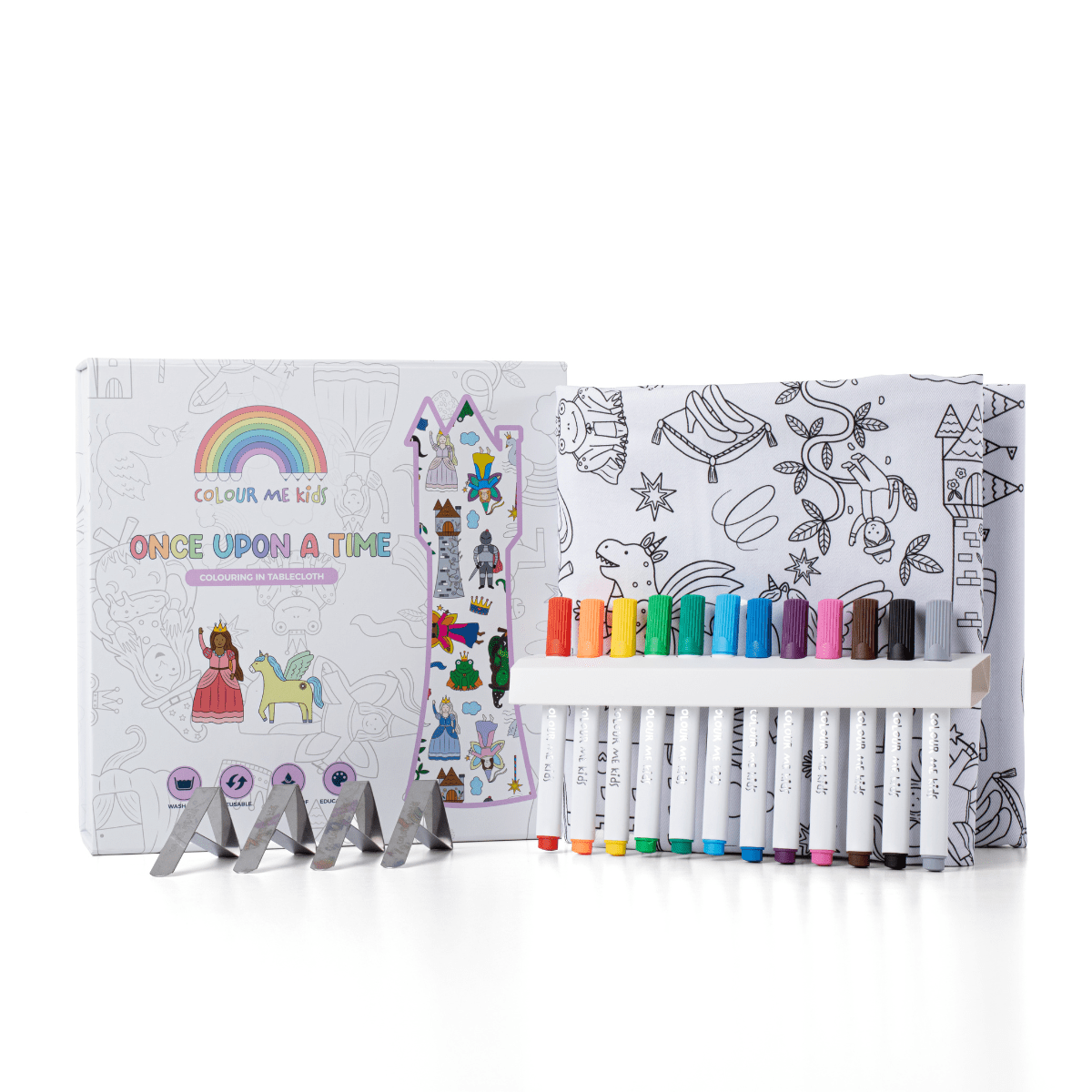 Washable, Reusable Colouring In Tablecloth Set - TCWHEELS - Colour Me Kids