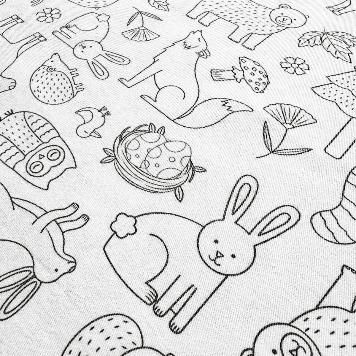 Washable, Reusable Colouring In Tablecloth Set - TCWOODLAND - Colour Me Kids