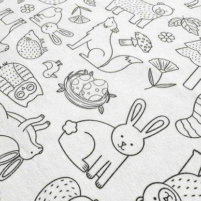 Washable, Reusable Colouring In Tablecloth Set - TCWOODLAND - Colour Me Kids