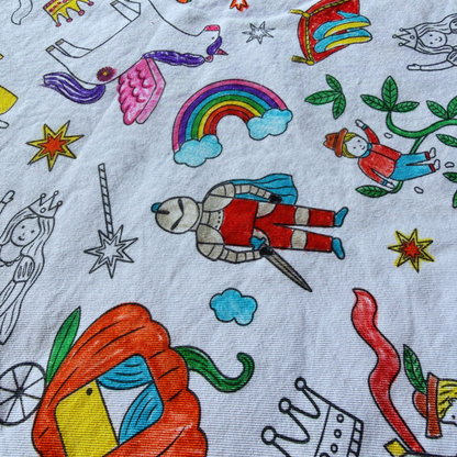 Washable, Reusable Colouring In Tablecloth Set 🖍️ - TCWHEELS🖍️ - Colour Me Kids