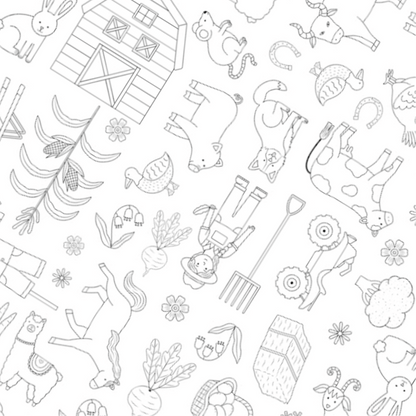 Washable, Reusable Colouring In Tablecloth Set - TCONTHEFARM - Colour Me Kids